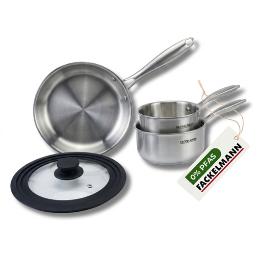 Batterie De Cuisine Avec 1 Poêle 28 Cm Et 3 Casseroles 14/16/18 Cm Et 1 Couvercle De Cuisson Univer…