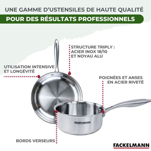 Batterie De Cuisine Avec 1 Poêle 28 Cm Et 3 Casseroles 14/16/18 Cm Et 1 Couvercle De Cuisson Univer…