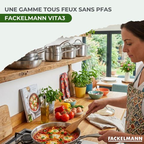 Batterie De Cuisine Avec 2 Poêles 24/28 Cm Et 3 Casseroles 14/16/18 Cm Avec 1 Couvercle De Cuisson …