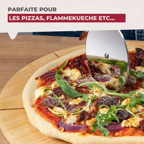 Fackelmann Planche à pizza avec rainures de coupe, 32 cm pas cher