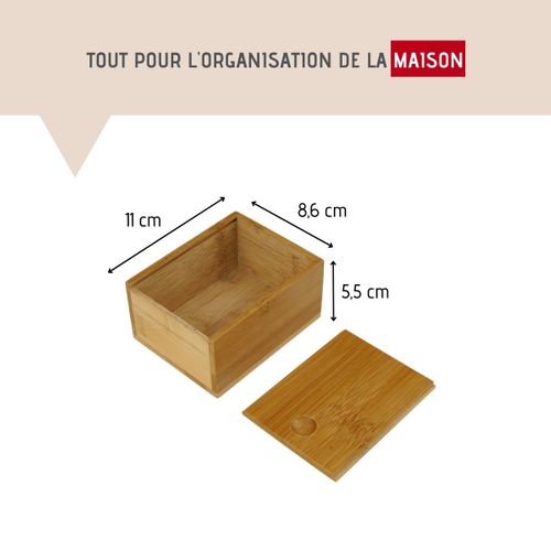 Ensemble De 2 Boîtes à Savon En Bambou Avec Couvercle Tecno