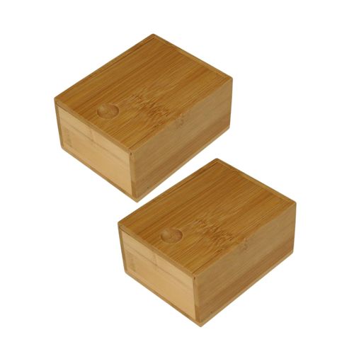 Ensemble De 2 Boîtes à Savon En Bambou Avec Couvercle Tecno