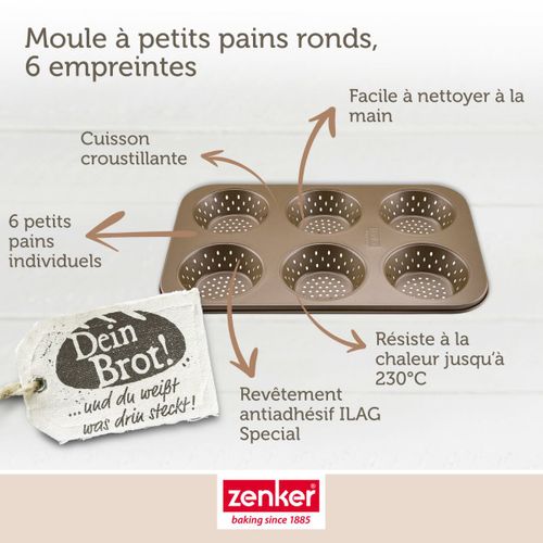 Set De Pâtisserie Avec 1 Moule à Pain Ronds 6 Empreintes, 1 Spatule Et 2 Bols à Mixer