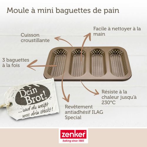 Lot Comprenant 1 Moule 4 Mini Baguettes, 1 Spatule  Et 2 Bols à Mixer En Inox