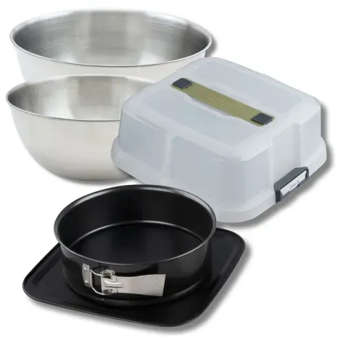Set De 4 Ustensiles De Pâtisserie Moule à Manqué Bol à Mixer Et Spatule De Cuisine Zenker Bake Clic…