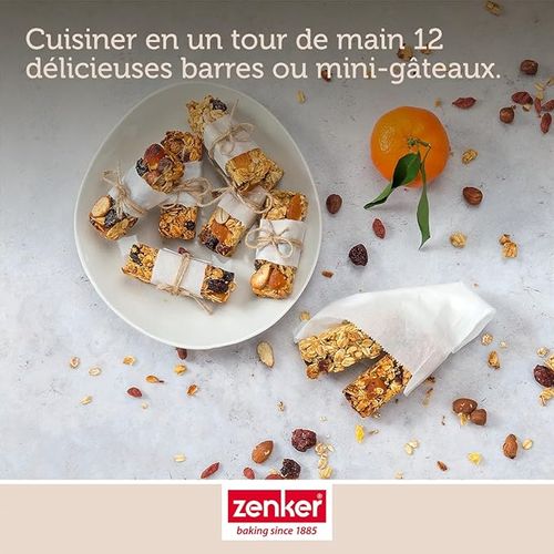 Set Pâtisserie Avec Moule Pour 12 Barres De Céréales, 2 Bols à Mixer, Verre Mesureur Et Spatule