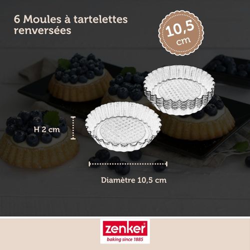 Set Pâtisserie Avec 6 Moules à Tartelettes Renversées 10 Cm, 2 Bols à Mixer, Verre Mesureur