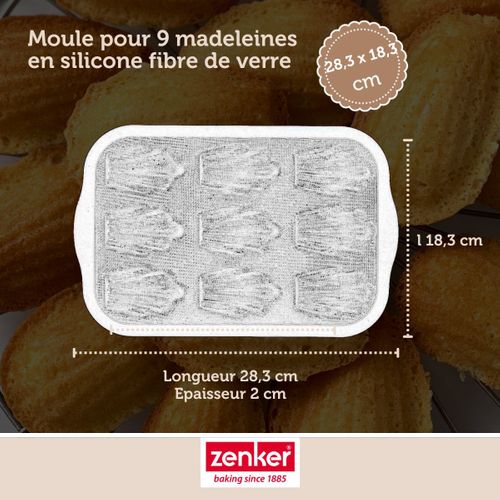 Set Pâtisserie Avec Moule 9 Madeleines 28 X 18 Cm En Silicone, 2 Bols à Mixer, Verre Mesureur