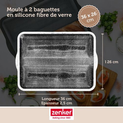 Set Pâtisserie Avec Moule 2 Baguettes De Pain 36 X 26 Cm En Silicone, 2 Bols à Mixer, Verre