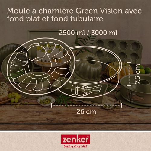 Set Pâtisserie Avec Moule à Manqué Et Savarin 26 Cm Revêtement Cire De Carnauba, 2 Bols à Mixer