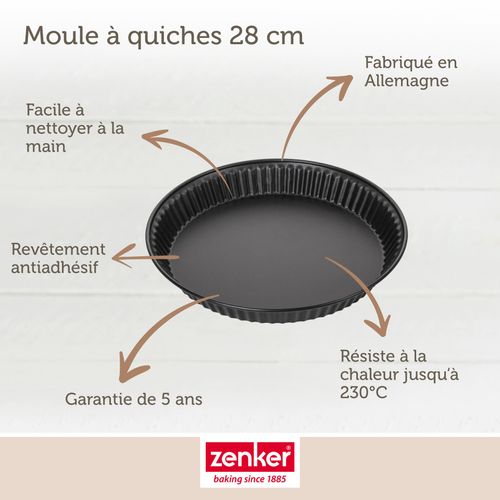 Set Pâtisserie Avec Moule à Quiche Lorraine 28 Cm Antiadhésif, 2 Bols à Mixer, Verre Mesureur