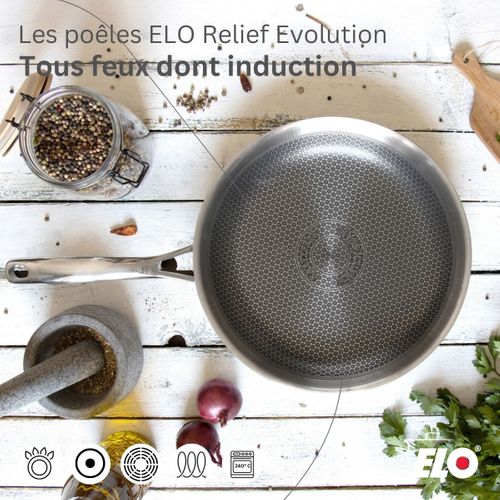 Lot De 3 Poêles 24/28/32cm Et 4 Faitouts Elo Relief Evolution
