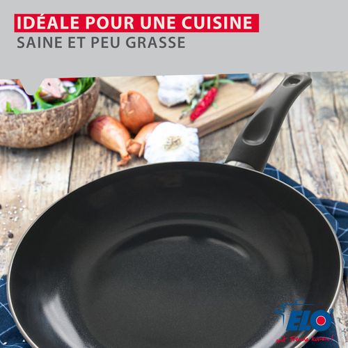 Set De 3 Poêles 20, 24 Et 28 Cm Céramique Sans Pfas Et 3 Couvercles Prima Cucina