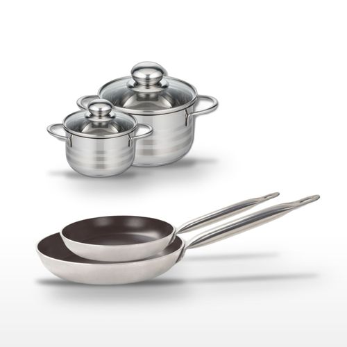 Lot Poêles 24/28 Cm et Faitouts 12/16 Cm Elo Bistro Line