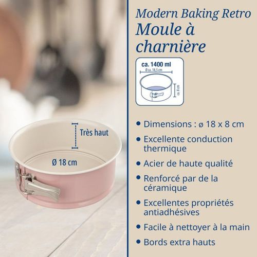 Ensemble 2 Moules à Manqué Ronds 18 et 20 Cm - Antiadhésif Renforcé Céramique