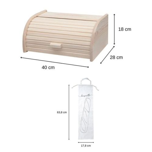 Set De 3 Ustensiles Pour Le Pain Avec Huche à Pain En Bois Pain