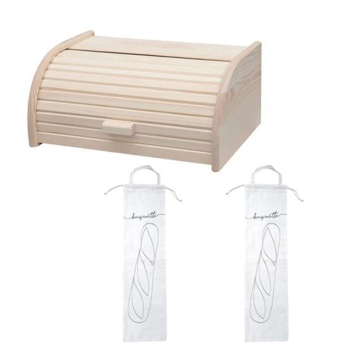 Set De 3 Ustensiles Pour Le Pain Avec Huche à Pain En Bois Pain