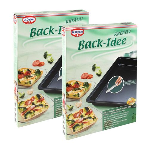 Lot De 2 Plats De Cuisson Pizza Au Four 42 X 29 Cm Dr. Oetker Back-idee Kreativ