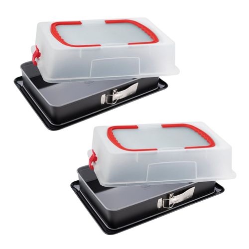 Lot De 2 Moules à Pain En Fonte Rectangulaires - 25 Cm, Avec Couvercle, Pour Four, Induction, Barbecue, émaillés