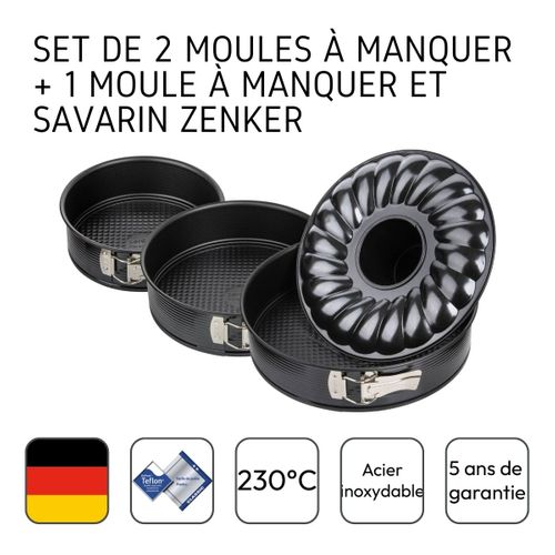 Moule à manqué et à savarin double fond 24 cm Zenker Black Metallic | France