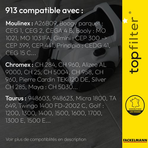 Lot De 4 Packs De 4 Sacs Aspirateur 64913 Moulinex Topfilter Premium