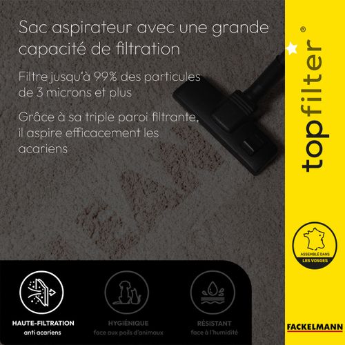 Lot De 2 Packs De 8 Sacs Aspirateur 6787050 Bosch Et Siemens Topfilter