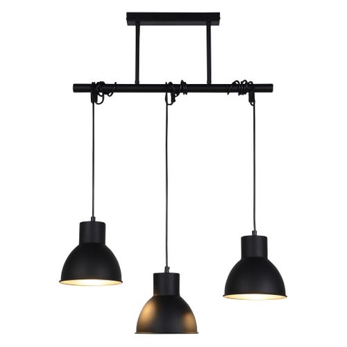 Suspension 3 lumières L. 55 cm DOCK Noire