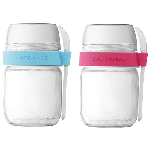 Lot De 2 Pots En Verre Pour Yaourtière 440403