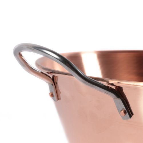 Bassine à Confiture Cuivre 38 Cm 12/10eme  Anses Inox  9 Litres Environ