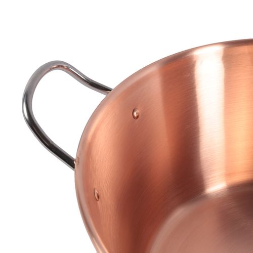 Bassine à Confiture Cuivre 38 Cm 12/10eme  Anses Inox  9 Litres Environ
