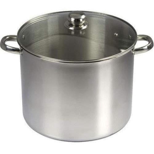 Marmite Inox 30 Cm 16 L Avec Couvercle Verre - Triple Fond, Induction