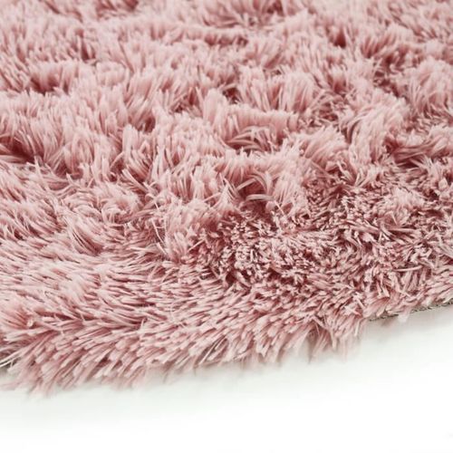 Tapis De Salon Ou Chambre Microfibre Extra Doux Ø 90 Cm Rose - 90143