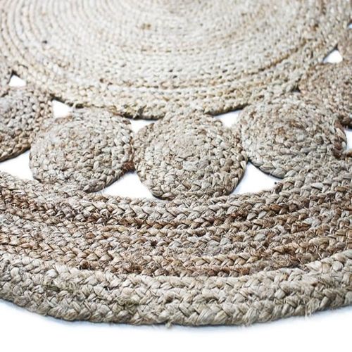 Tapis Deco Jute Rosace Diam 120 Cm - Naturel