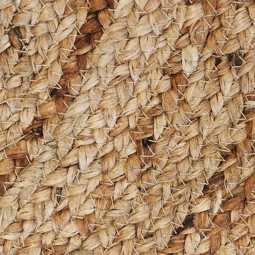 Tapis En Jute Tressé Main Motif Rond Naturel 120x170 - Style Bohème