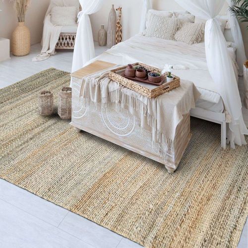 Tapis Tressé En Jute Naturel 120x170 - Style Bohème