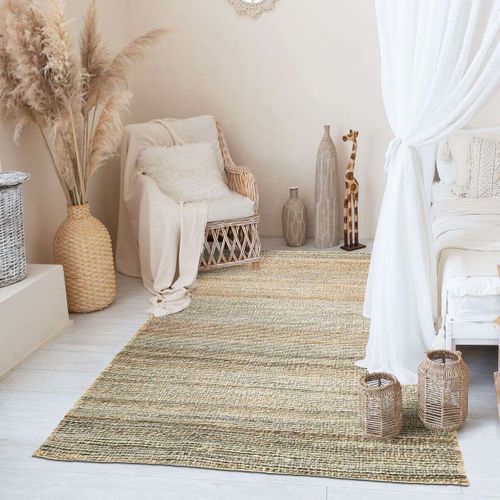 Tapis Tressé En Jute Naturel 120x170 - Style Bohème