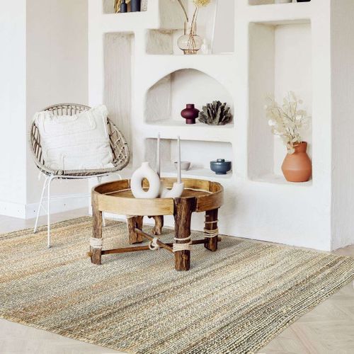 Tapis Tressé En Jute Naturel 120x170 - Style Bohème