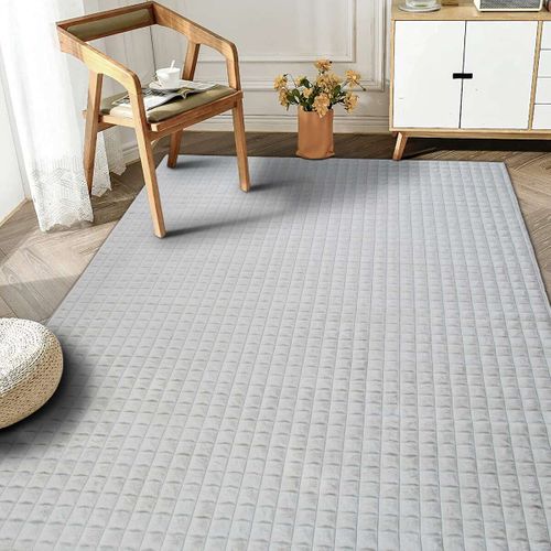 Tapis Damier Extra-doux Blanc 120x170