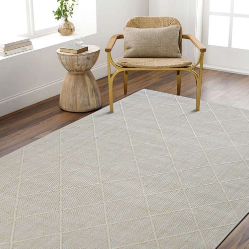 Tapis Moderne à Motif Losange Beige 120x170