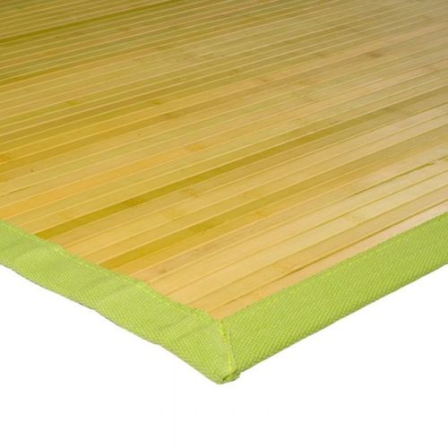 Tapis Salon En Bambou Larges Lattes Et Ganse Anis 120x180