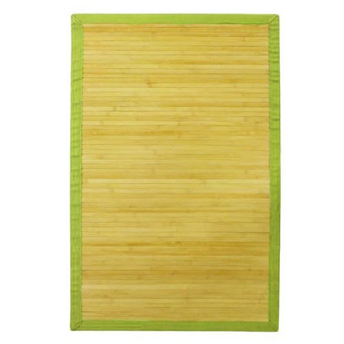 Tapis Salon En Bambou Larges Lattes Et Ganse Anis 120x180