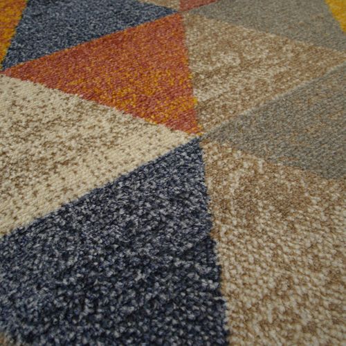 Tapis Salon Doux Scandinave Géométrique Multicolore 133x170