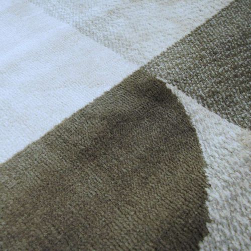 Tapis Motifs Arcs De Cercle Et Carrés Gris, Jaune Et Crème 133x170