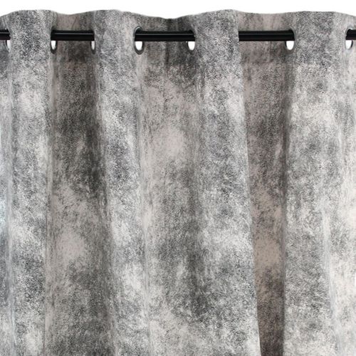 Rideau À Oeillets Aspect Cuir Blanc 140x250 - Havane