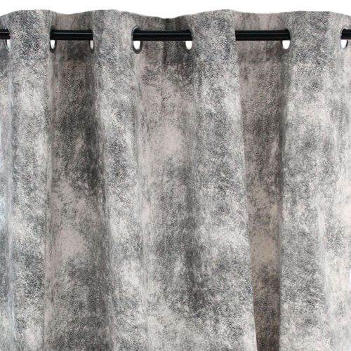 Rideau À Oeillets Aspect Cuir Blanc 140x250 - Havane
