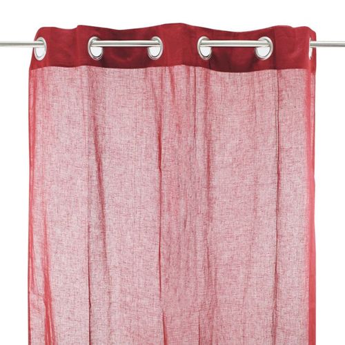 Voilage À Oeillets 100% Coton Rouge 105x250 - Cotonnade