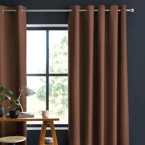 Rideau 100% Coton Chocolat 150x250 - Toile De Toscane