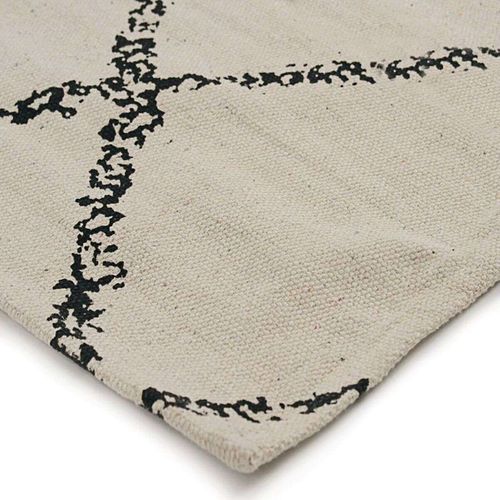 Tapis En Coton Losanges Naturel-noir 160x230