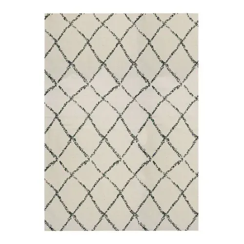 Tapis En Coton Losanges Naturel-noir 160x230