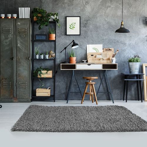 Tapis À Poils Longs Toucher Soyeux Gris 160x230
